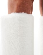 Simmi London Louie Foldover Fur knee boot in White