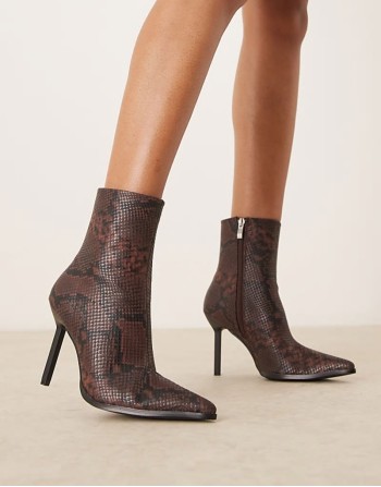 Elvio heeled ankle boots in snake