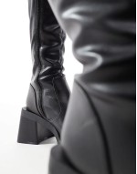 Wide Fit Charlotte heeled knee boots in black