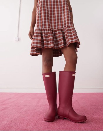 Original tall wellington boots in burgundy