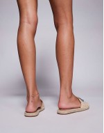 Evil Eye Sandal in Natural Raffia