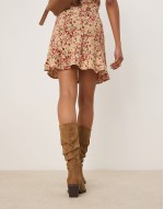 Chosen slouchy western knee boots in taupe suedette