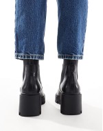 Wide Fit Rowan chunky chelsea boots in black