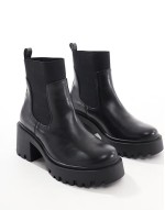 Wide Fit Rowan chunky chelsea boots in black