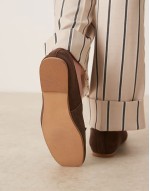 Landmark suede high-vamp ballets in brown
