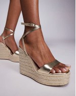 Tamika espadrille wedges in gold