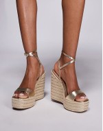 Tamika espadrille wedges in gold