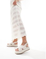 40% New Wide Fit Frosty chunky two-part sandals in off-white