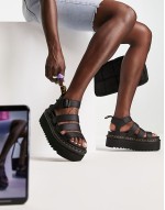 Blaire Quad flatform sandals in black