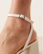 ‌Stylish Bridal Wink 2 heeled sandals in ivory satin